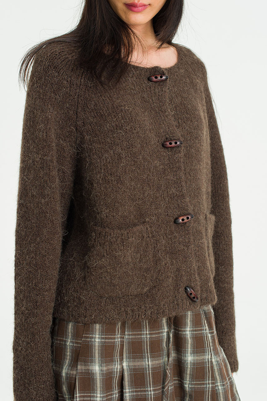 Haze Knit Cardigan, Brown