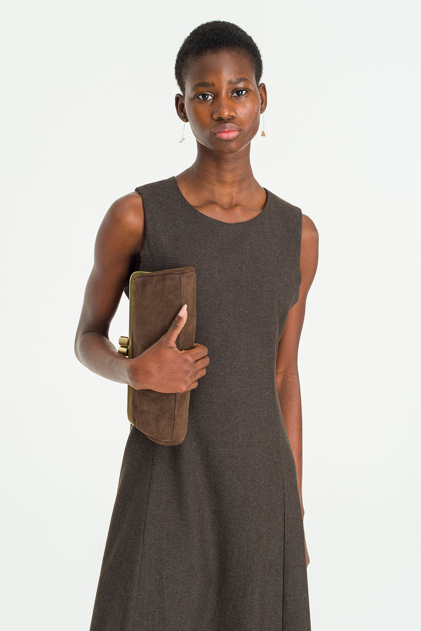 Shape Mid Length Dress, Brown