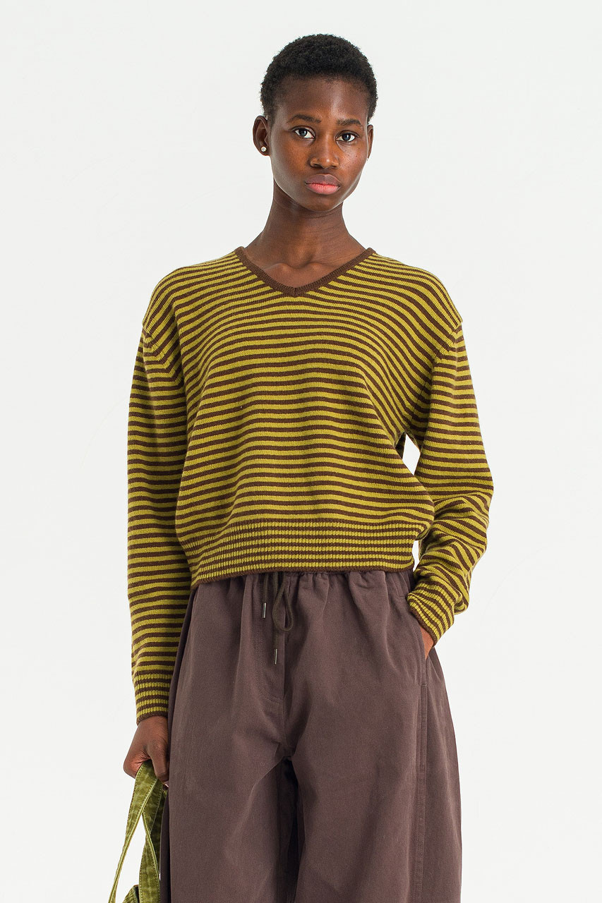 Marlow Stripe Jumper, Olive