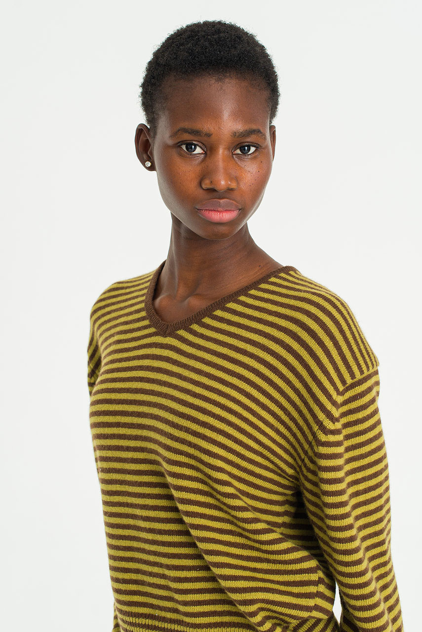 Marlow Stripe Jumper, Olive