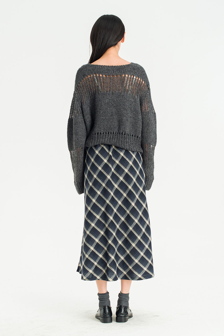 Netted Loose Jumper, Charcoal