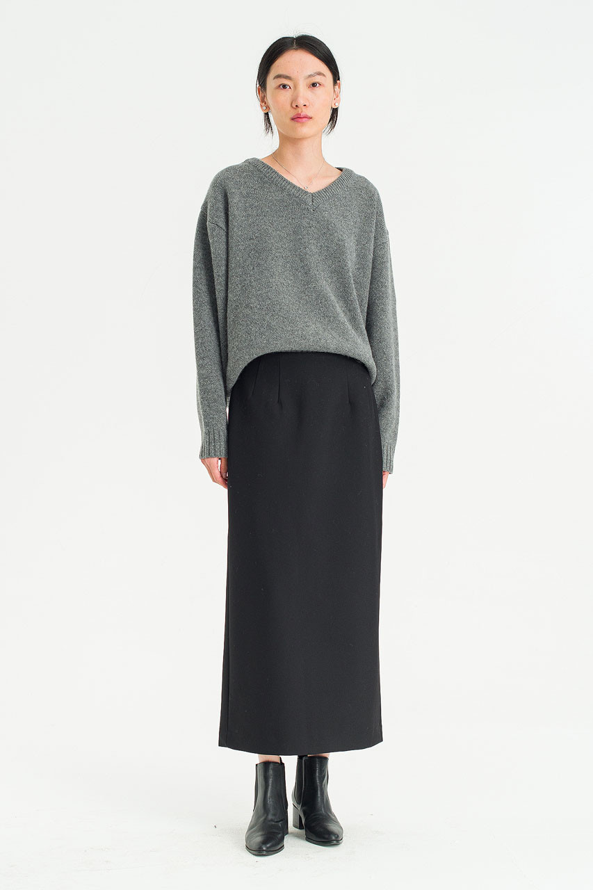 Velina Mid Length Skirt, Black