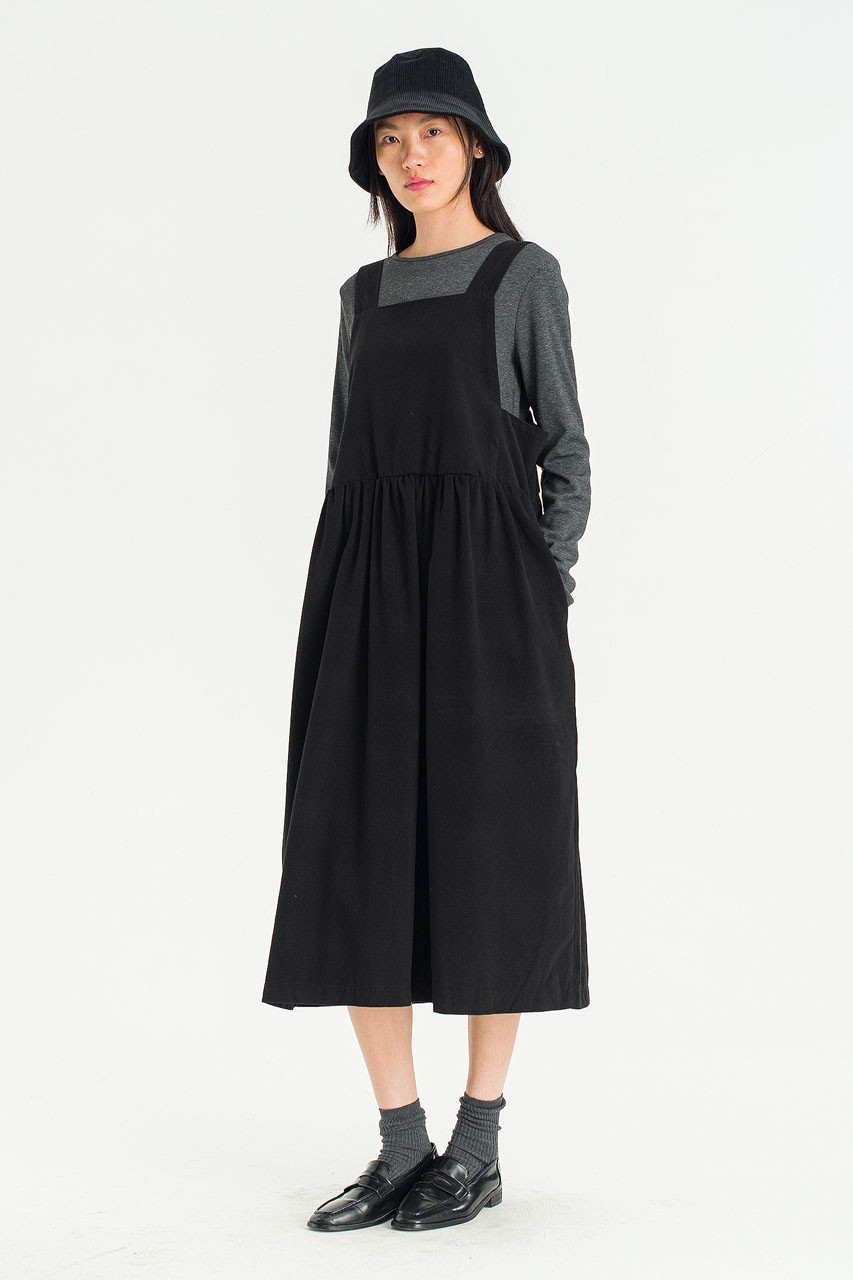 Miel Pinafore Dress, Black