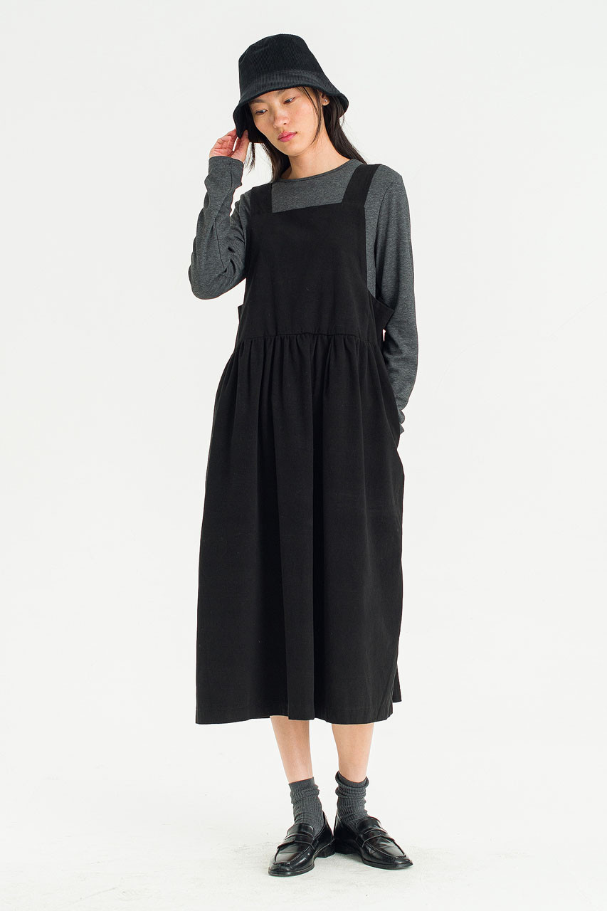 Miel Pinafore Dress, Black