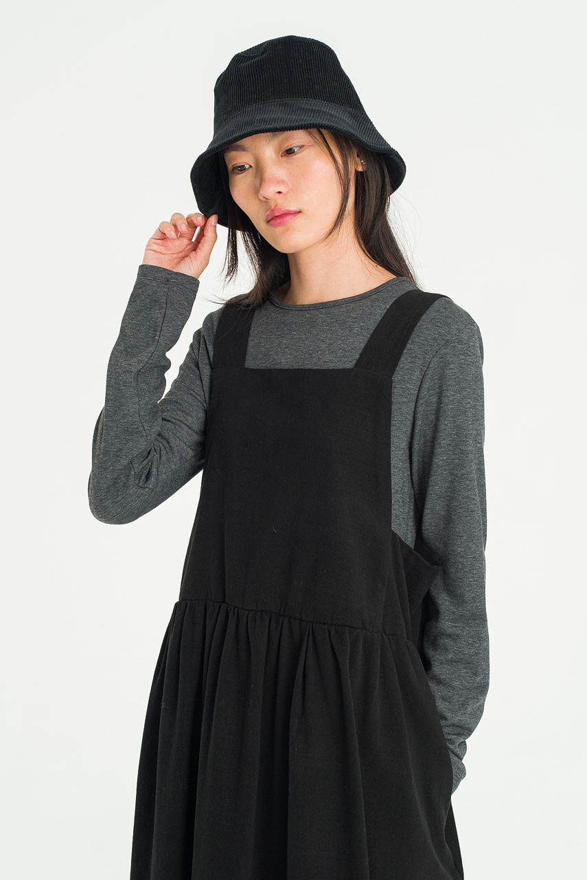 Miel Pinafore Dress, Black