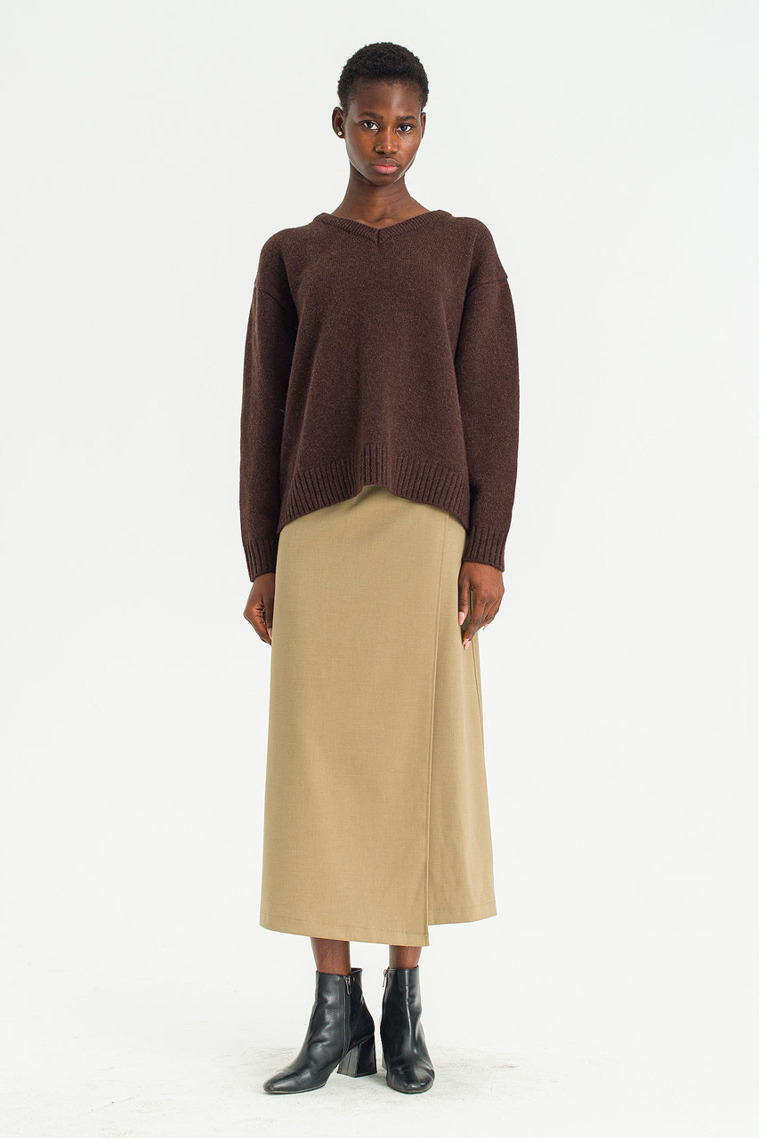Via Wrap Skirt, Beige