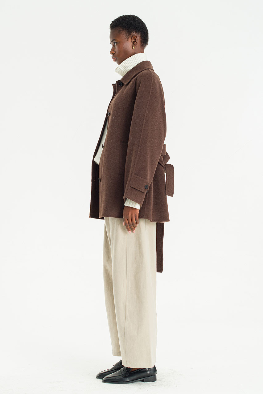 Contour Half Seamless Coat, Brown