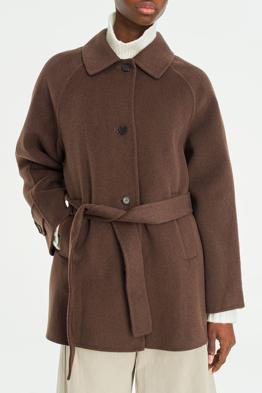Contour Half Seamless Coat, Brown
