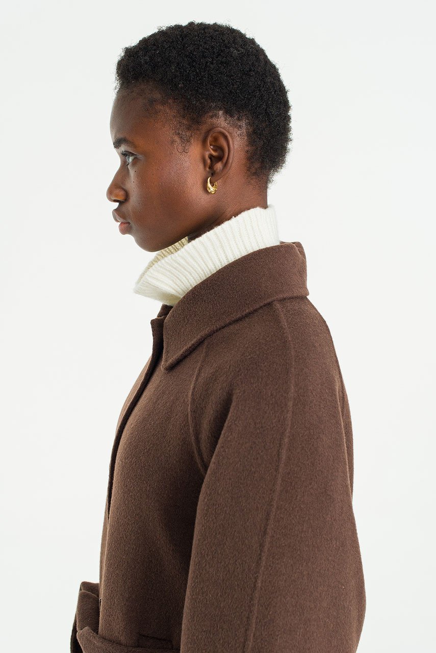 Contour Half Seamless Coat, Brown