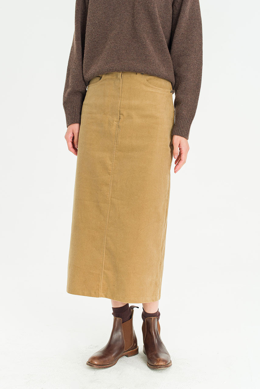 Whisper Cord Skirt, Beige