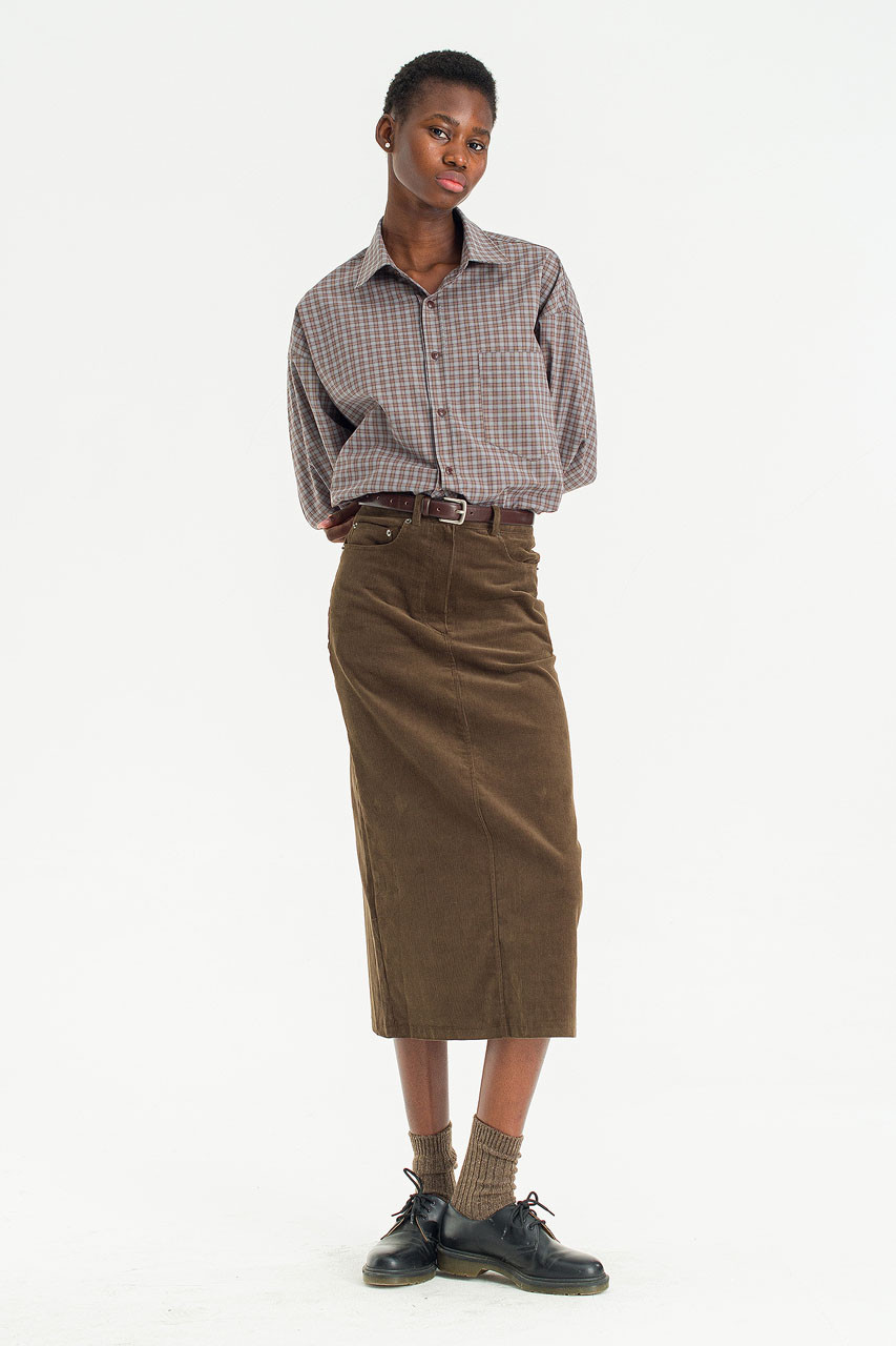 Whisper Cord Skirt, Brown