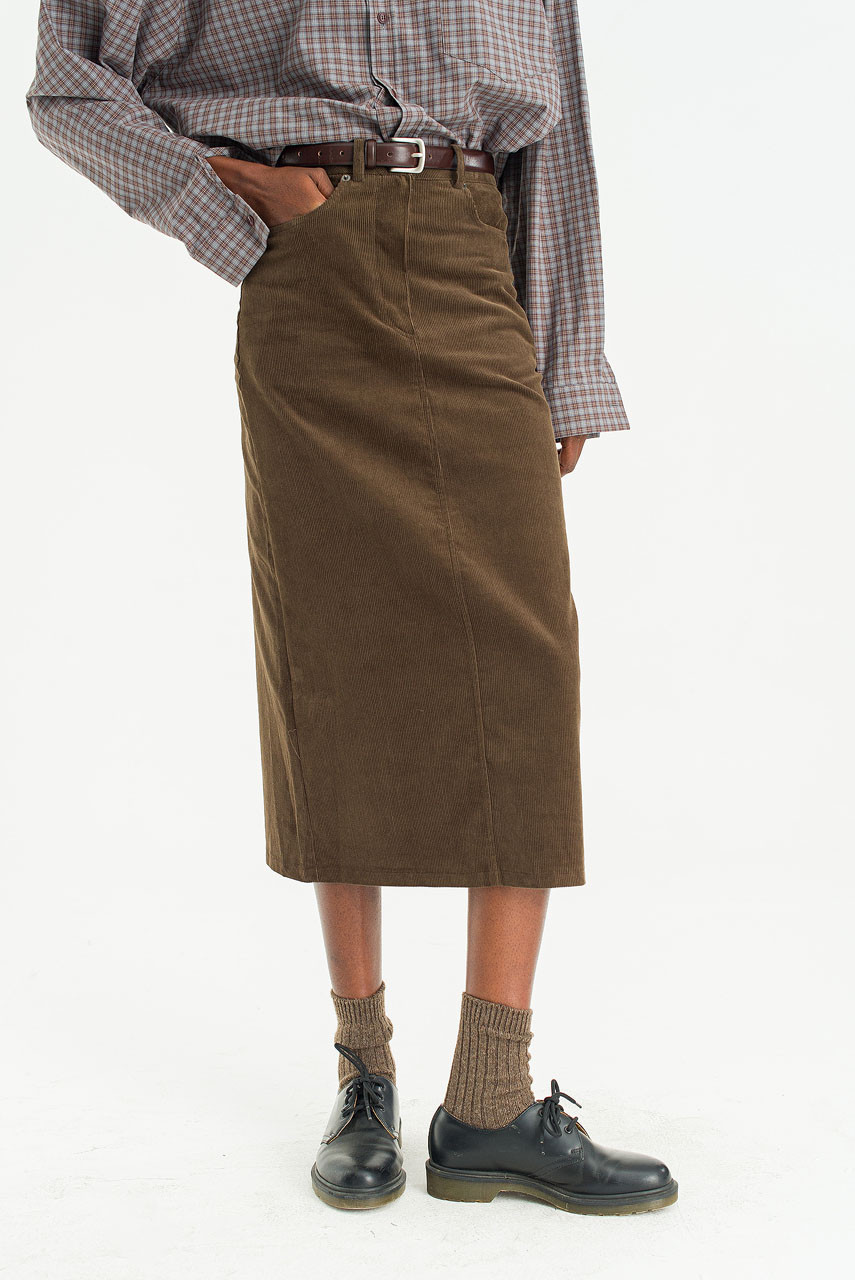 Whisper Cord Skirt, Brown