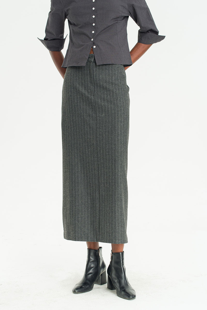 Line Tailor Skirt, Charcoal