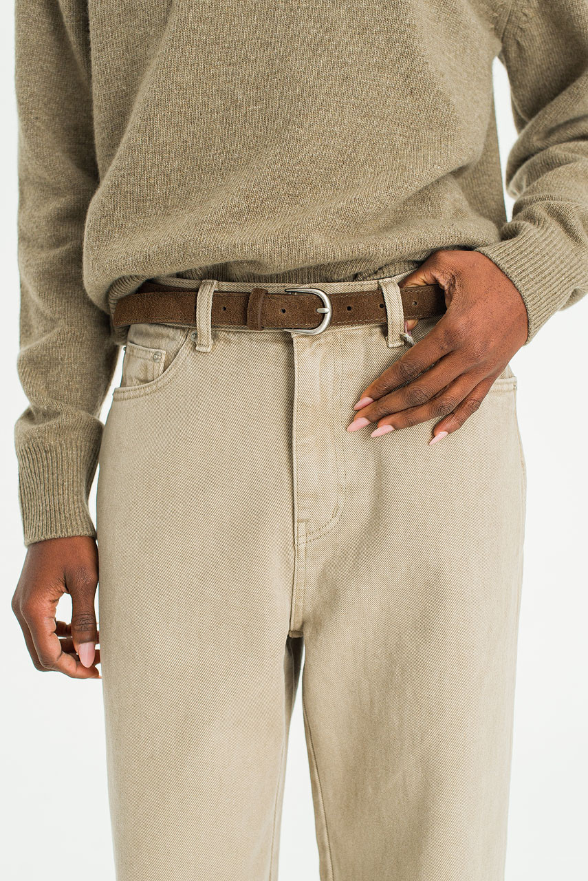 Pavo Suede Belt, Brown