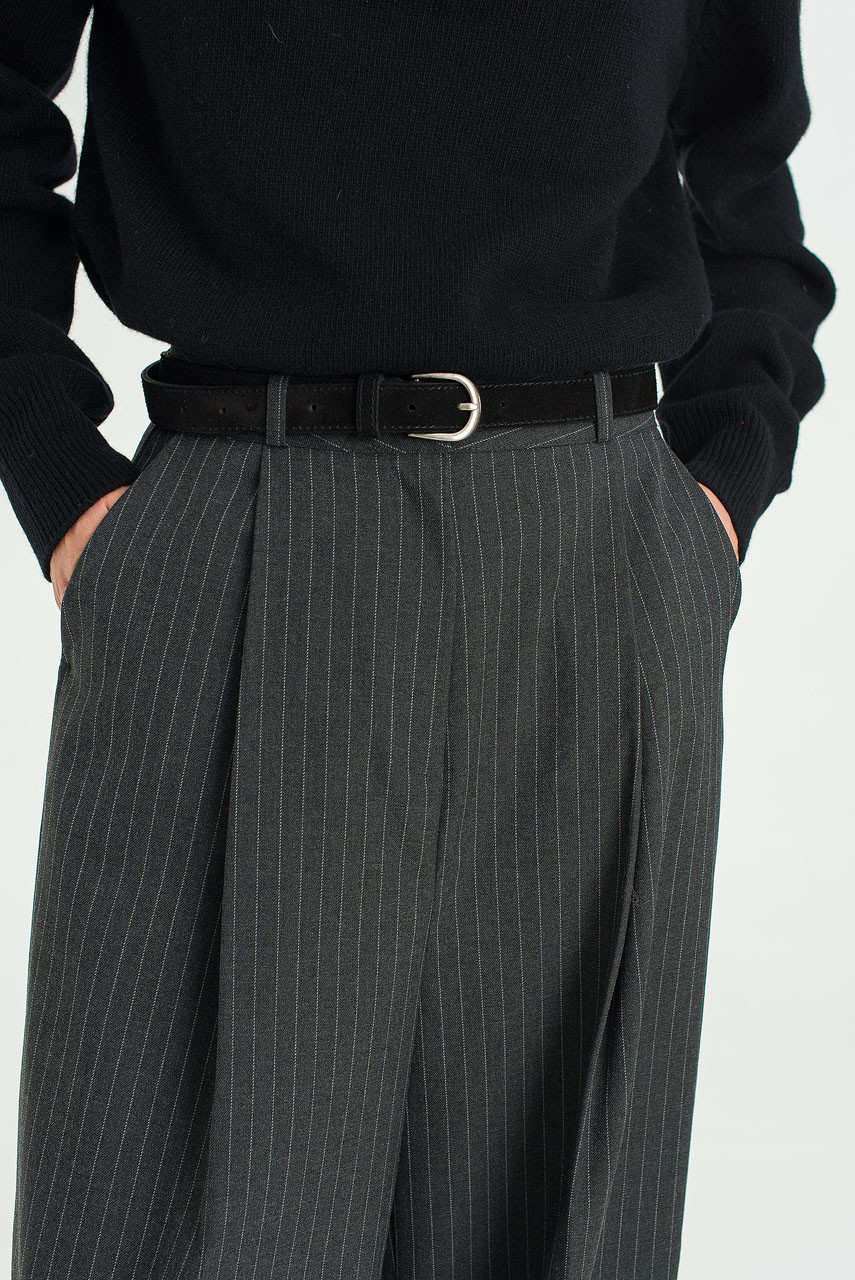 Pavo Suede Belt, Black