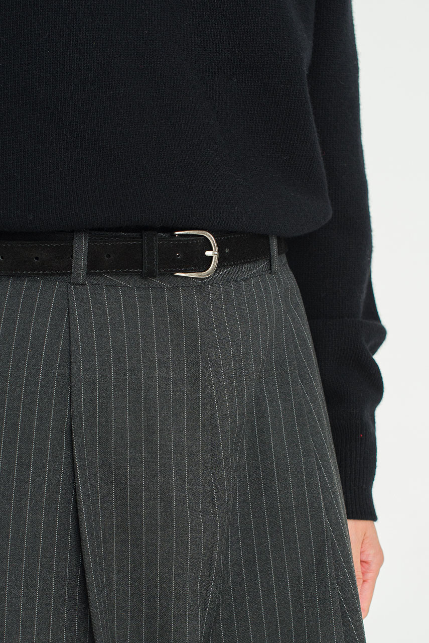 Pavo Suede Belt, Black