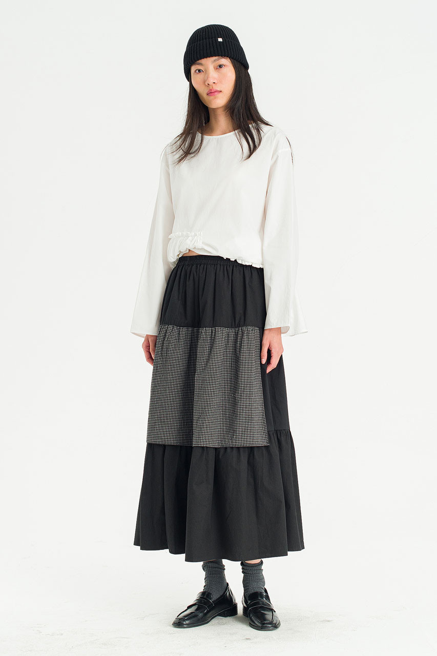 Mira Tiered Skirt, Black