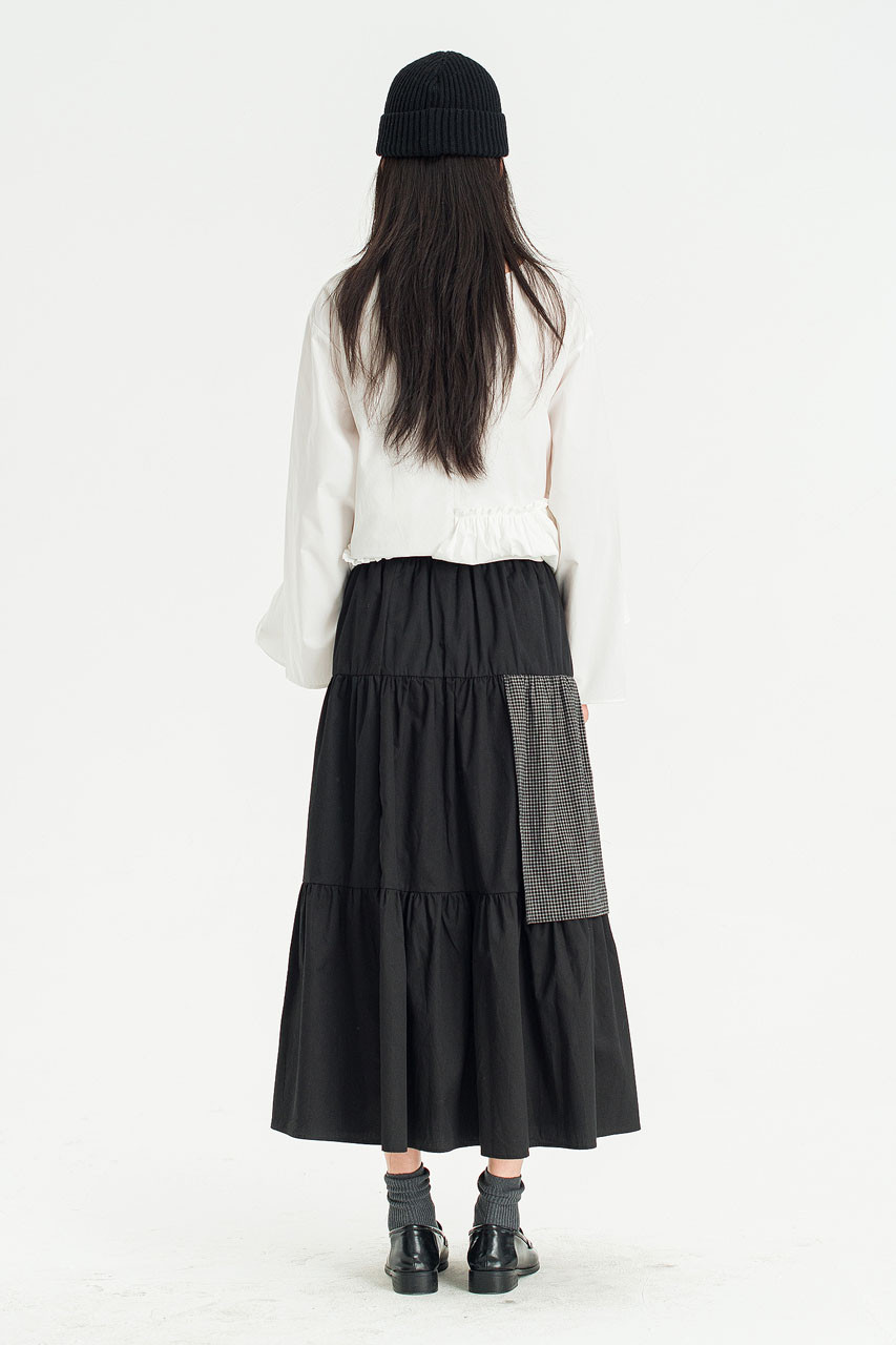 Mira Tiered Skirt, Black