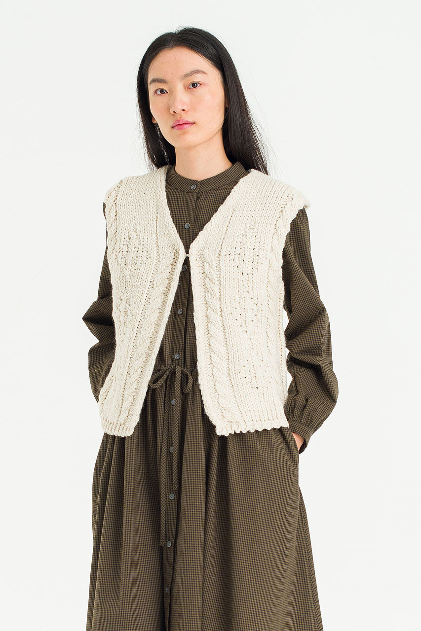 Alder Knit Vest, Ivory