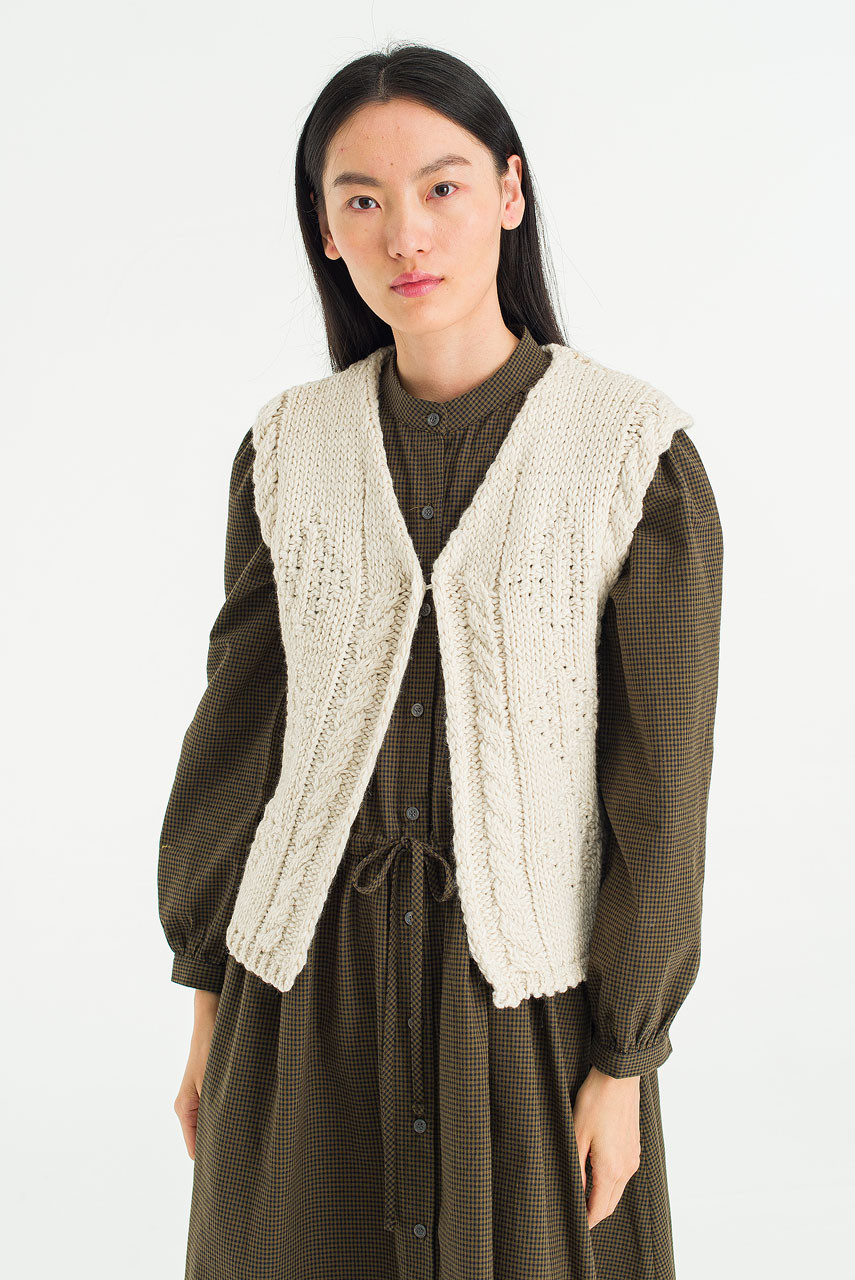 Alder Knit Vest, Ivory