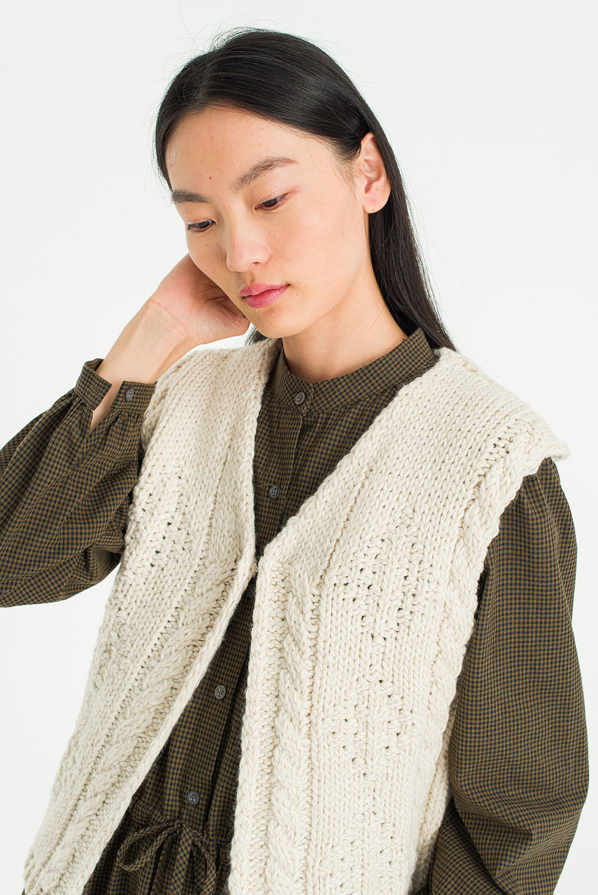 Alder Knit Vest, Ivory
