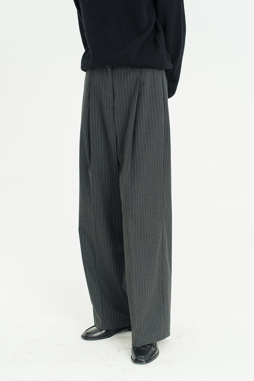 Noir Pin Stripe Trousers, Charcoal