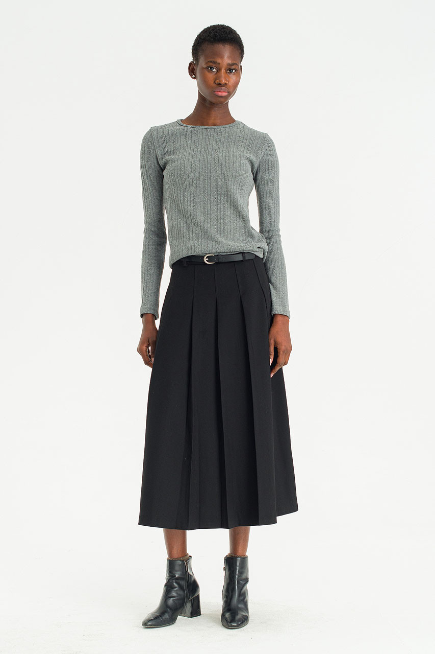 Rove Pleated Skirt, Black