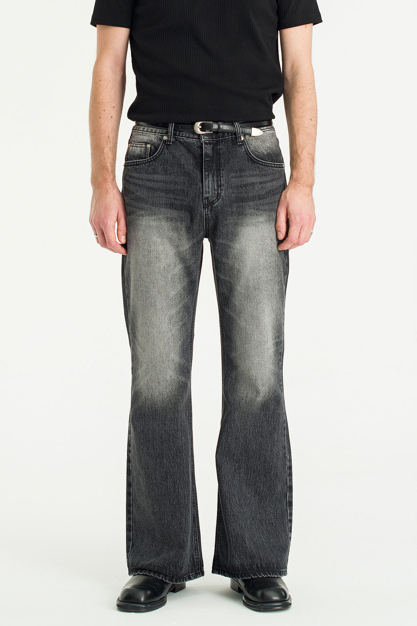 Menswear | Smoky Wash Bootcut Jeans, Black