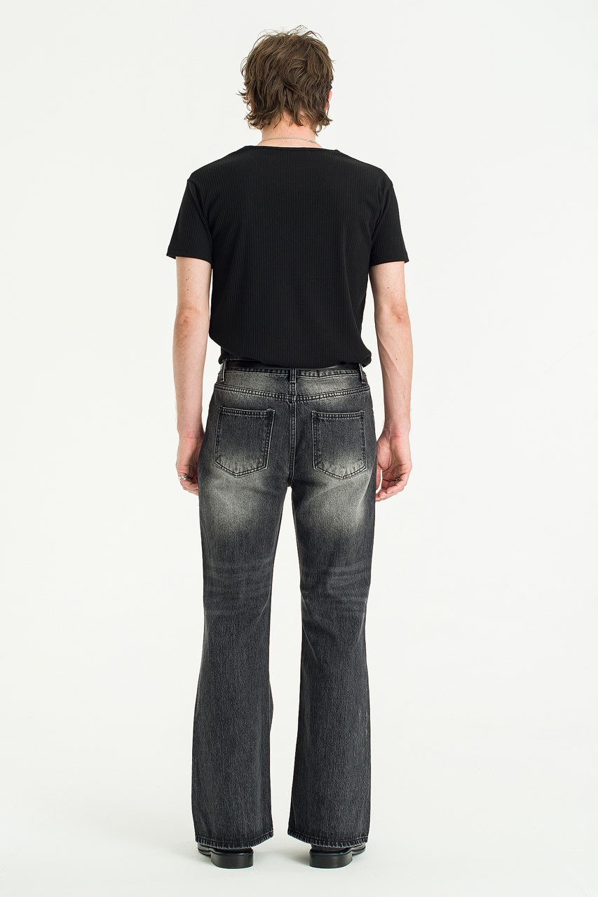 Menswear | Smoky Wash Bootcut Jeans, Black