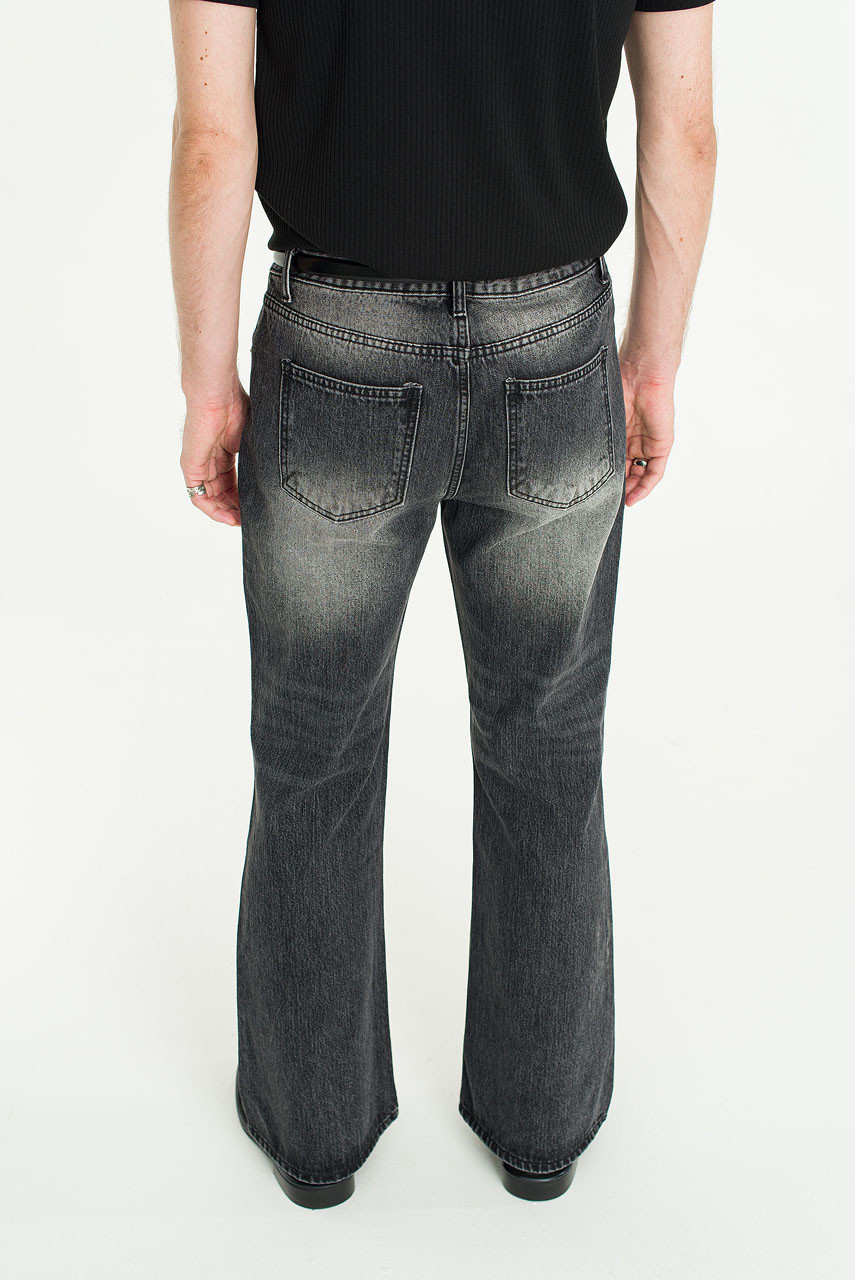 Menswear | Smoky Wash Bootcut Jeans, Black