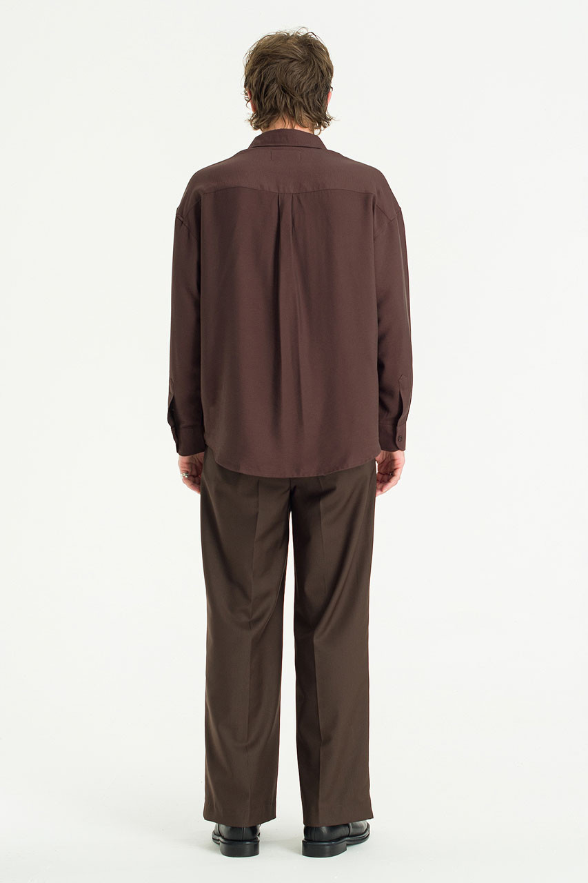 Menswear | Silky Shirt, Brown