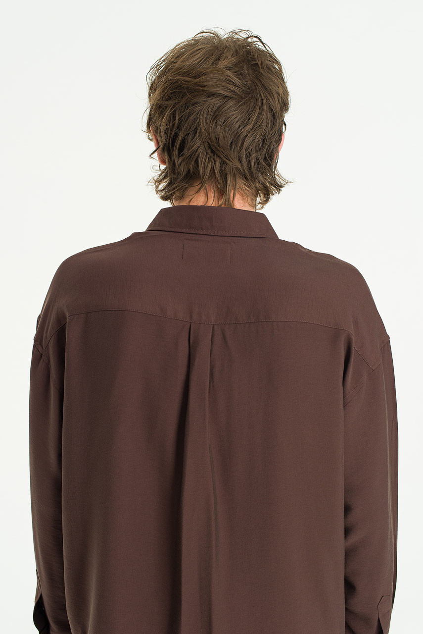 Menswear | Silky Shirt, Brown