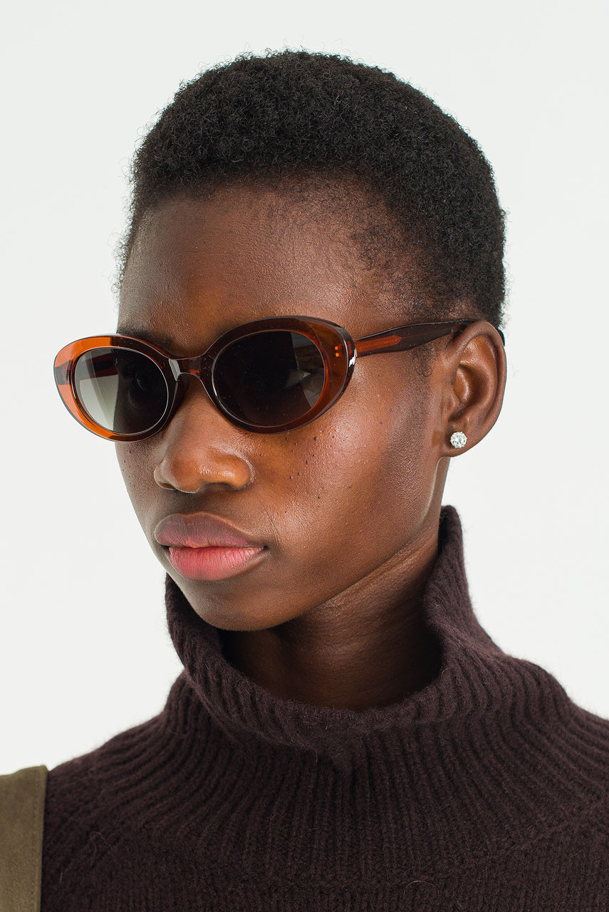 Round Sunglass, Brown