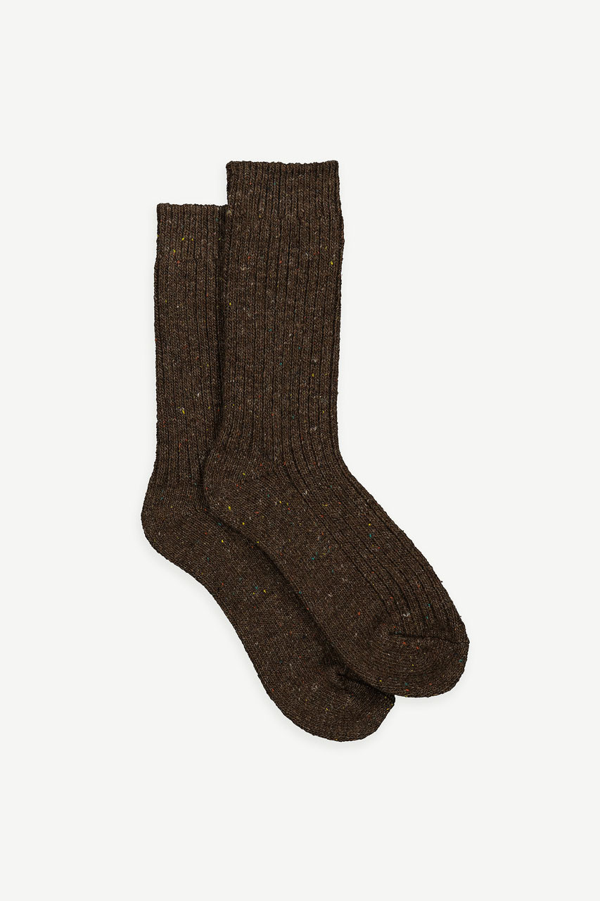 Boucle Socks, Brown