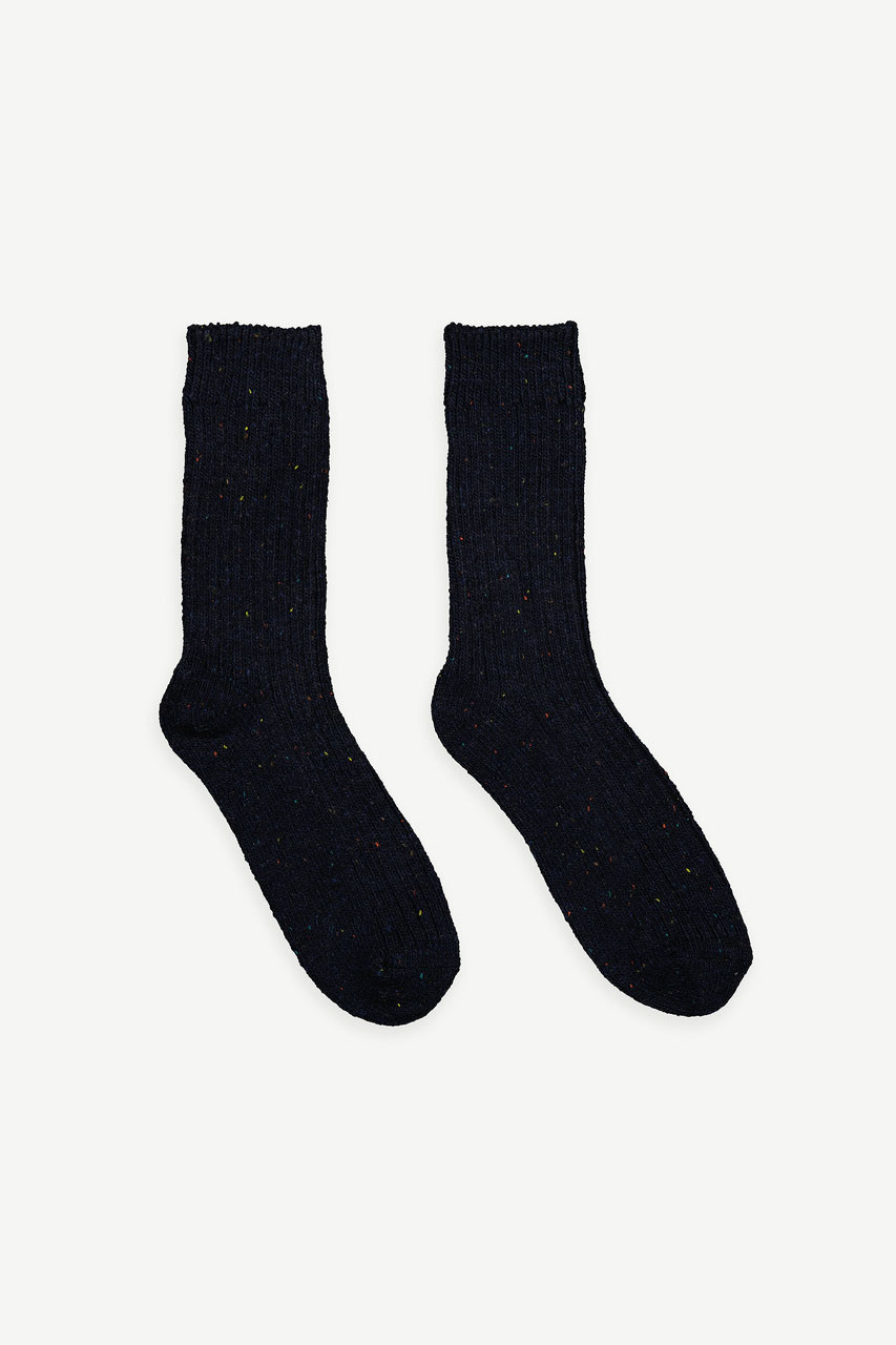 Boucle Socks, Navy