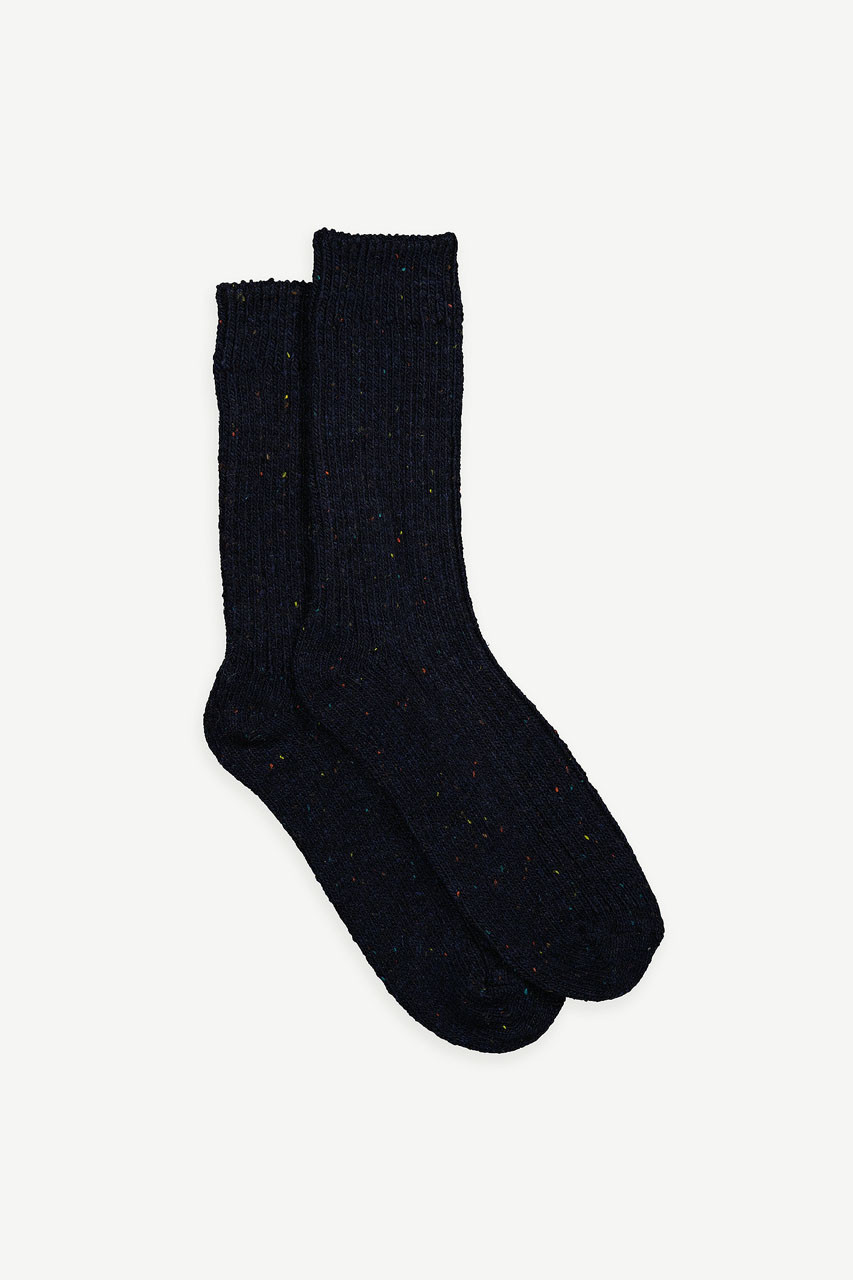 Boucle Socks, Navy