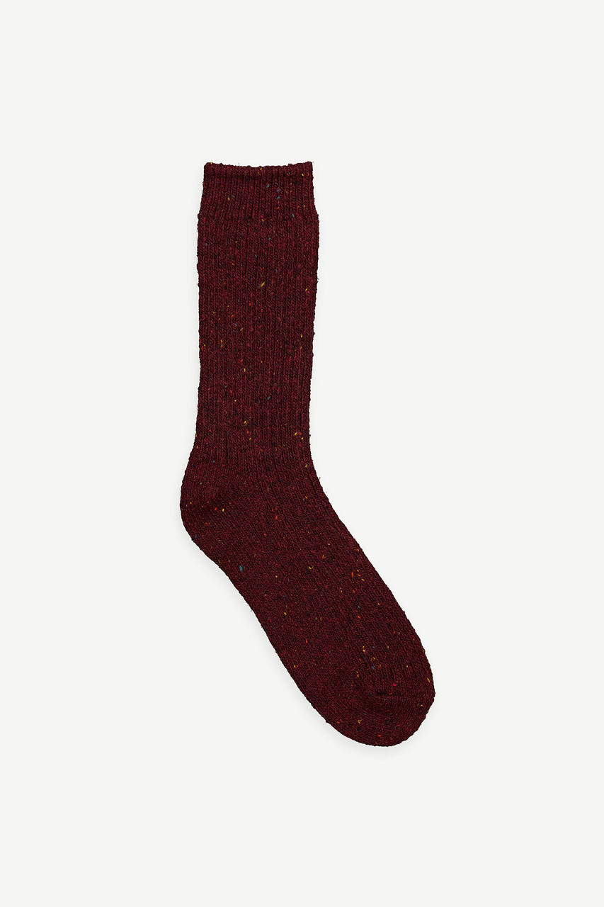 Boucle Socks, Burgundy