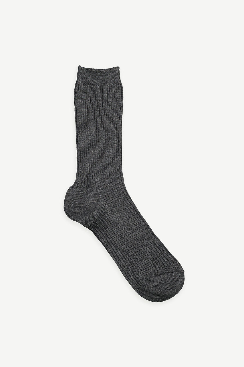 Cotton Mix Ribbed Sock, Grey