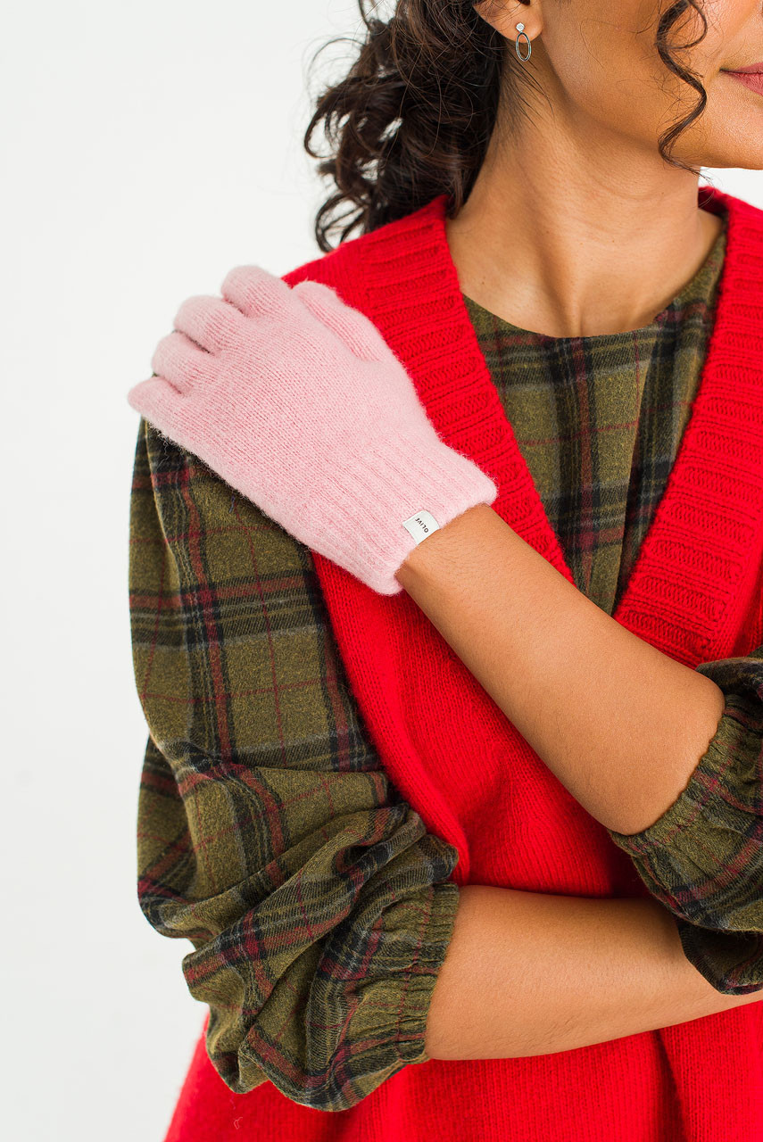 Alder Wool Gloves, Pink