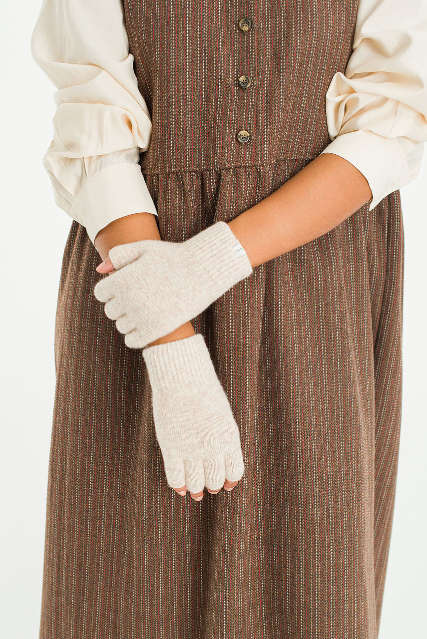 Moya Half Gloves, Oat