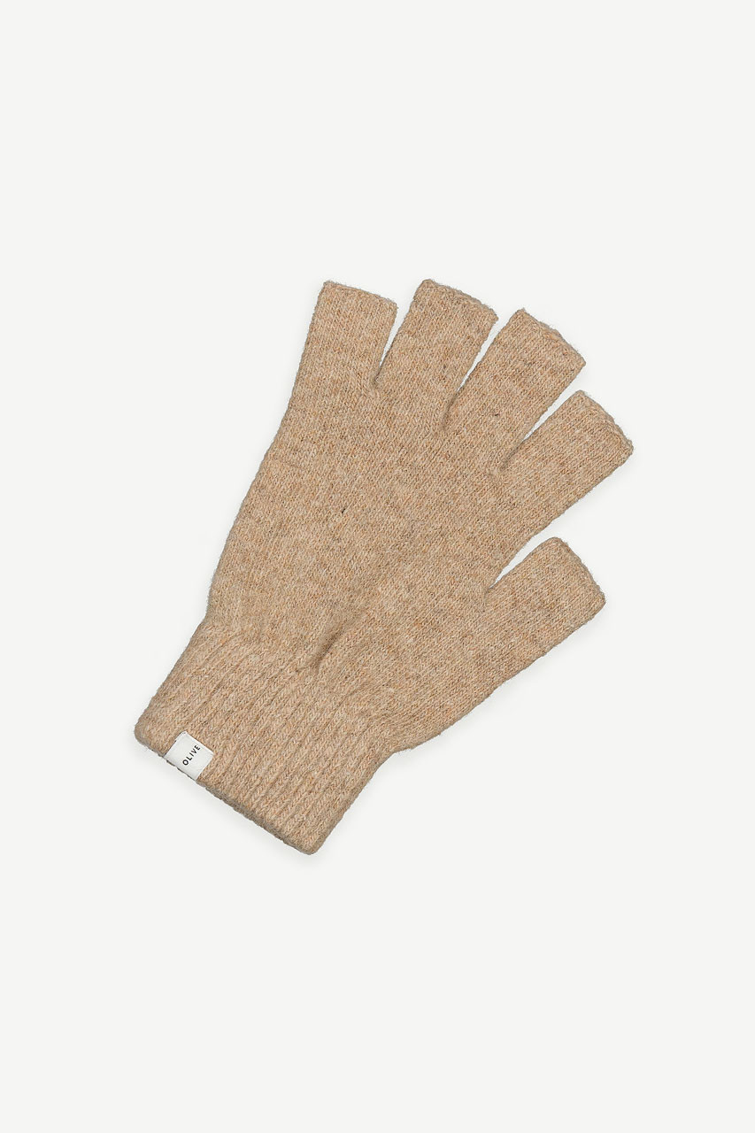 Moya Half Gloves, Beige