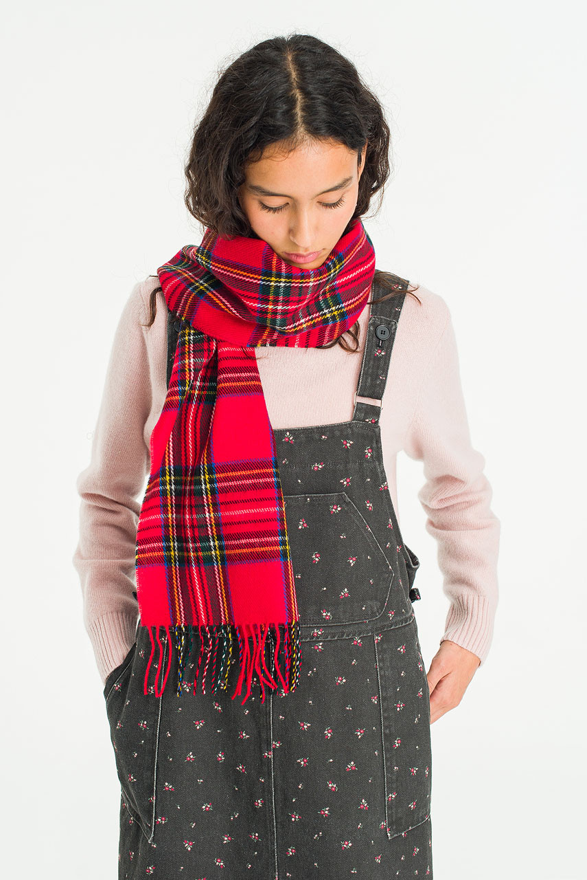 Bran Check Scarf Small, Red