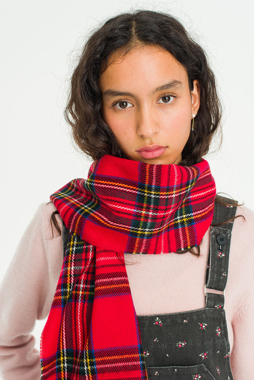Bran Check Scarf Small, Red