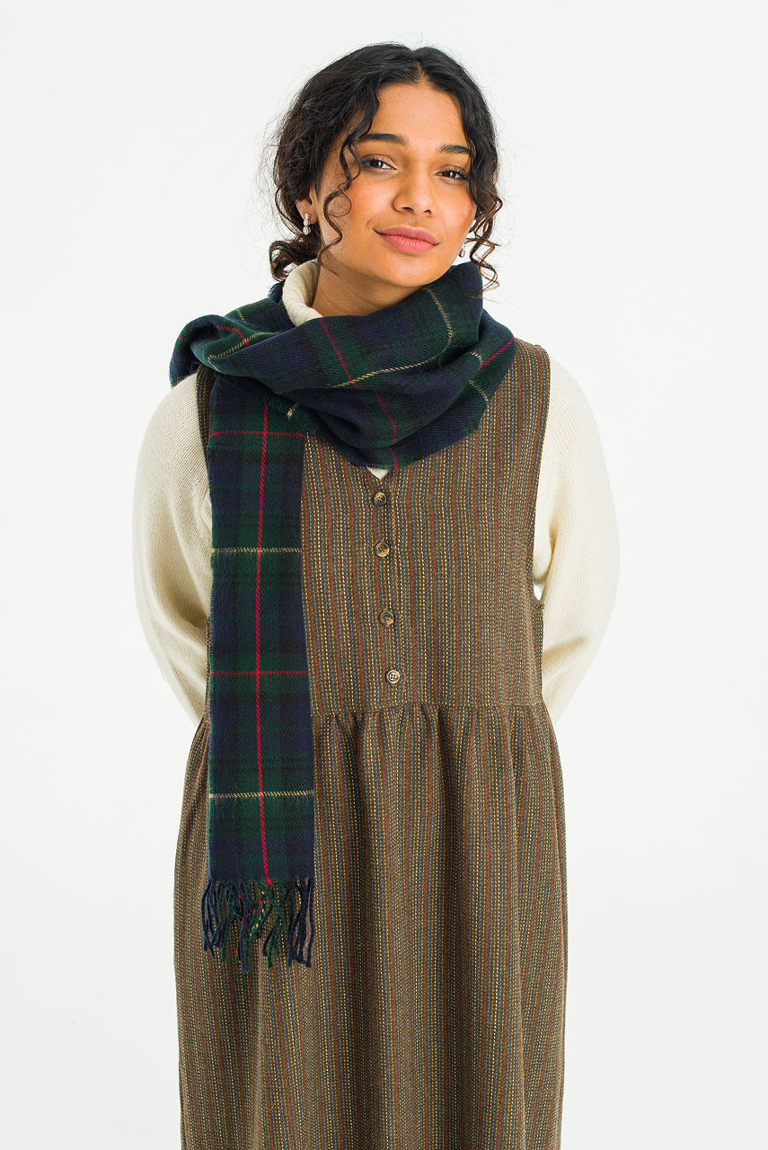 Bran Check Scarf Small, Green