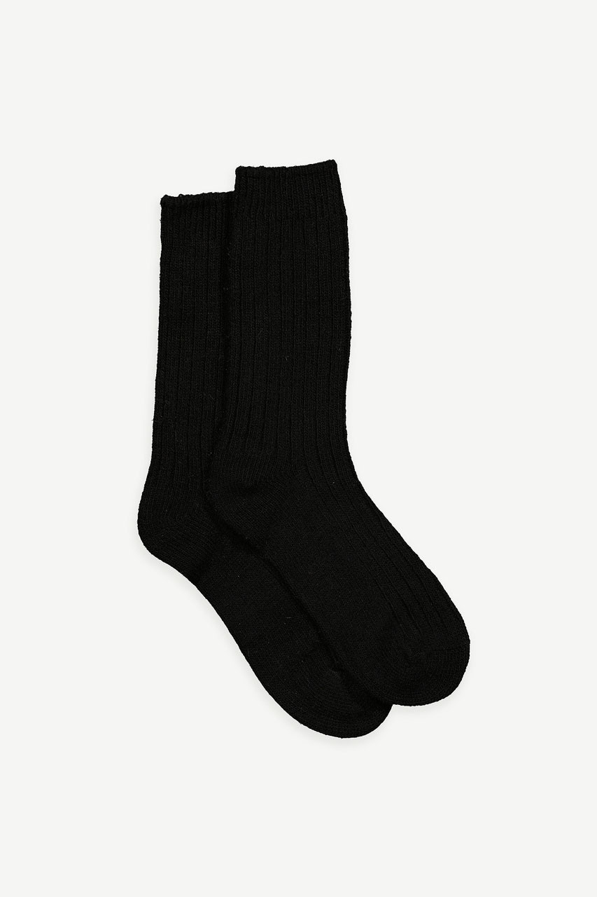 Veil Cashmere Blend Socks, Black