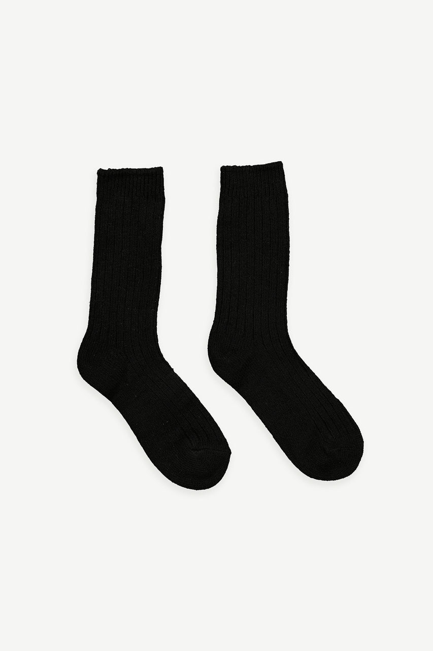 Veil Cashmere Blend Socks, Black