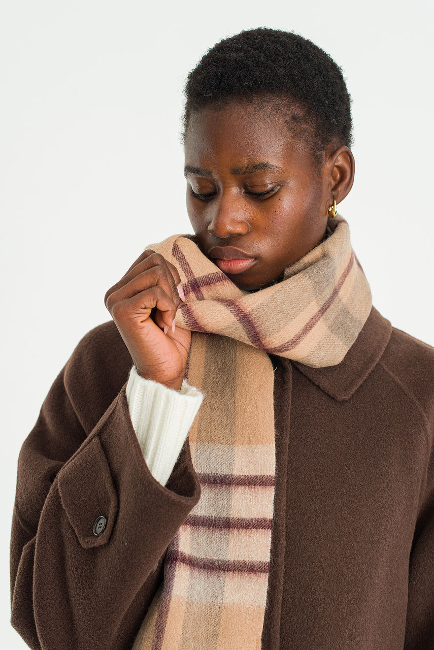 Menswear | Tartan-Style Scarf, Beige