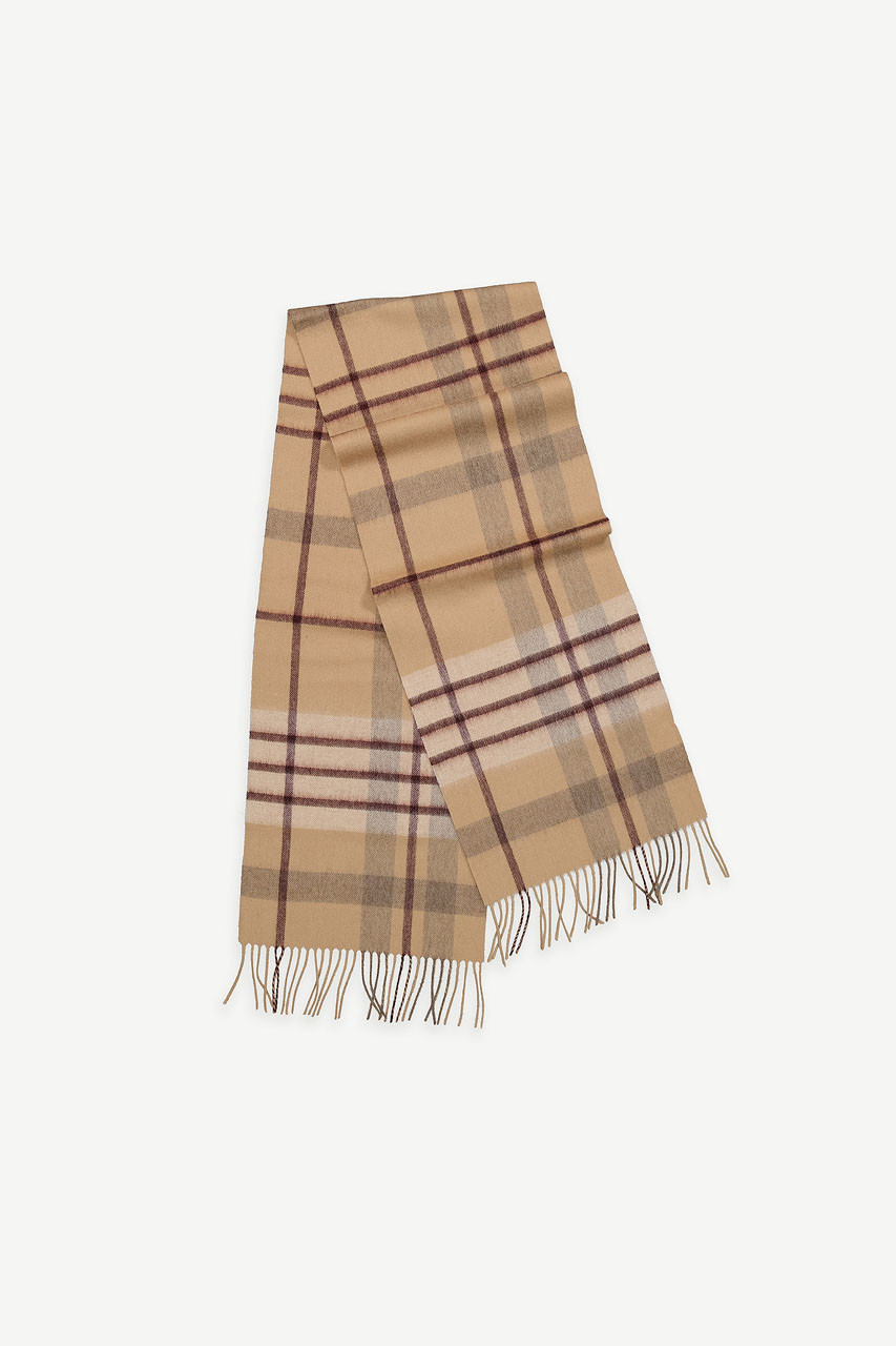 Tartan-Style Scarf, Beige