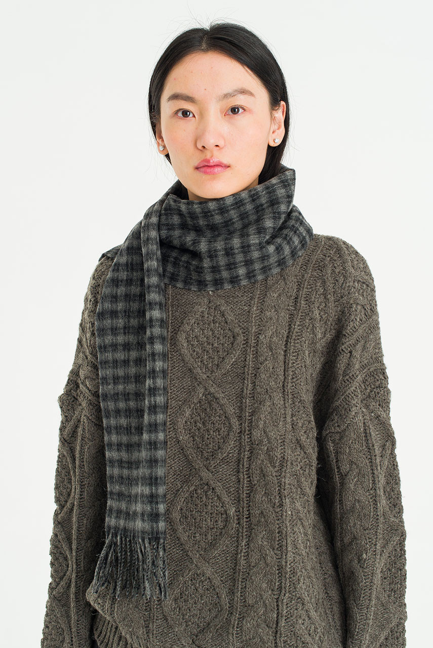 Menswear | Gingham Scarf, Black