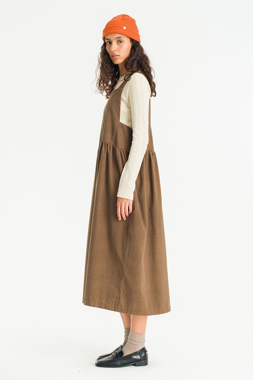 Miel Pinafore Dress, Brown